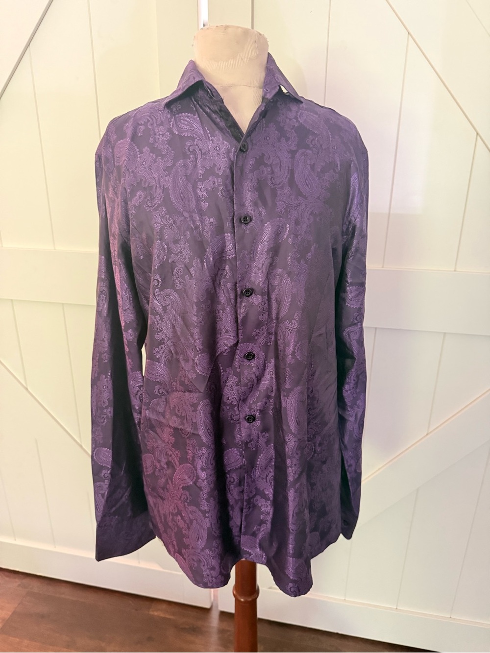 Men's Purple Paisley Dress Shirt